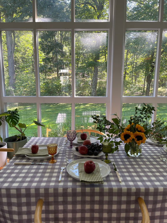 Lavender Gingham Tablecloth
