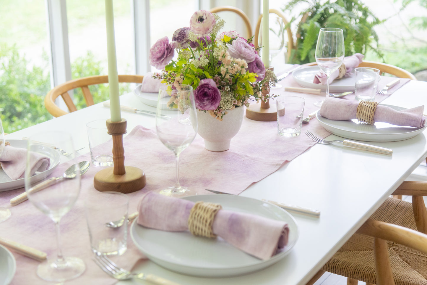 Hand-Dyed Linen Table Runner