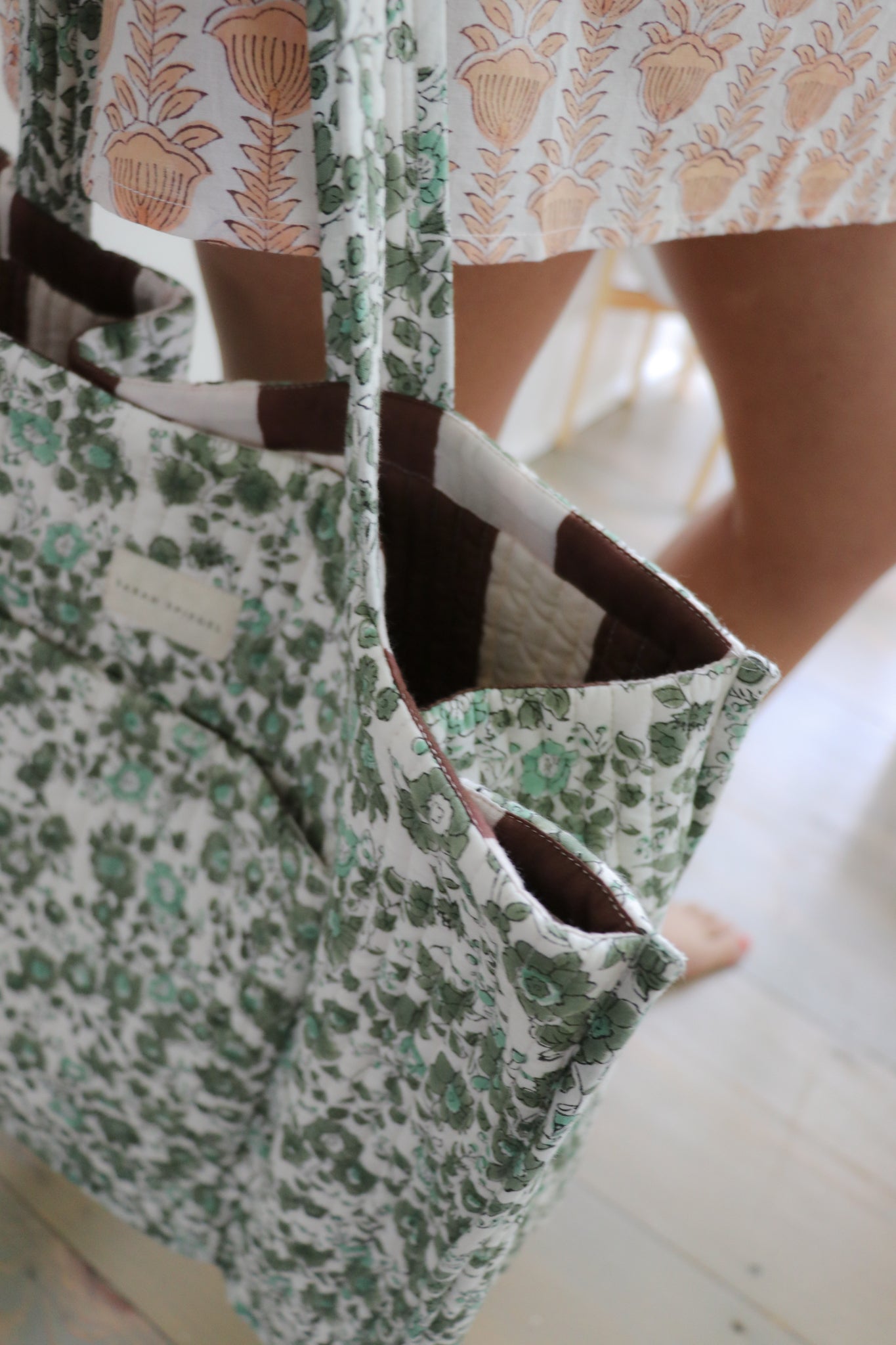 Mother Tote in Olive Floral
