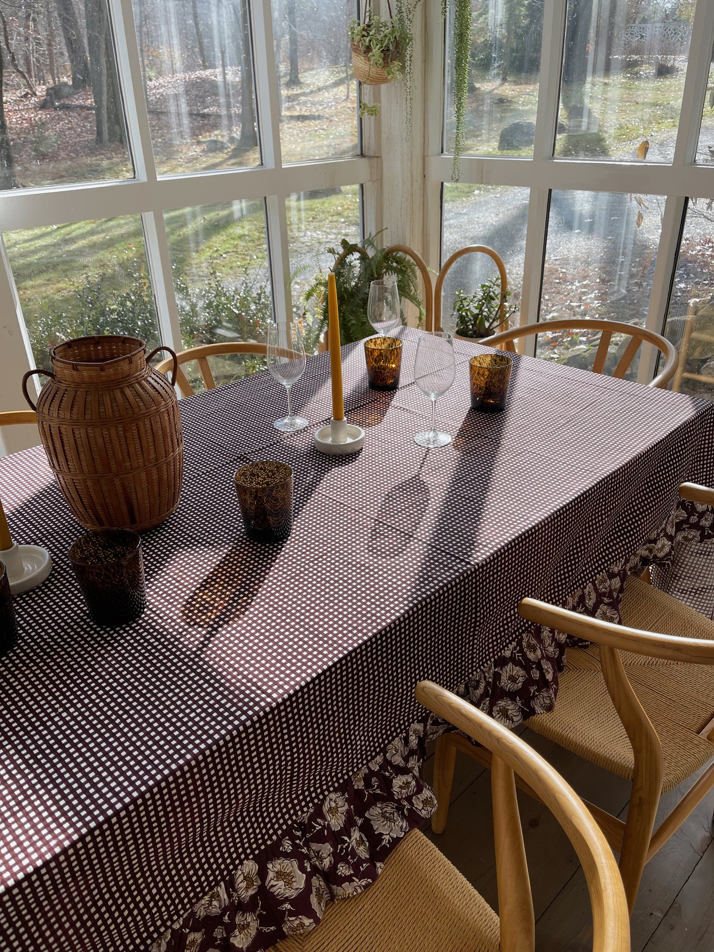 Ruffled Gingham Tablecloth