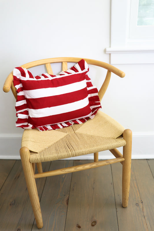 Ruffled Stripe Throw Pillow (12 x 16)