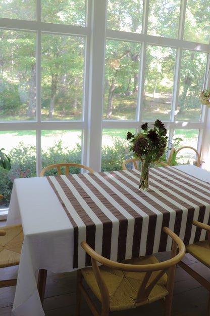 Chocolate Stripe Table Throw