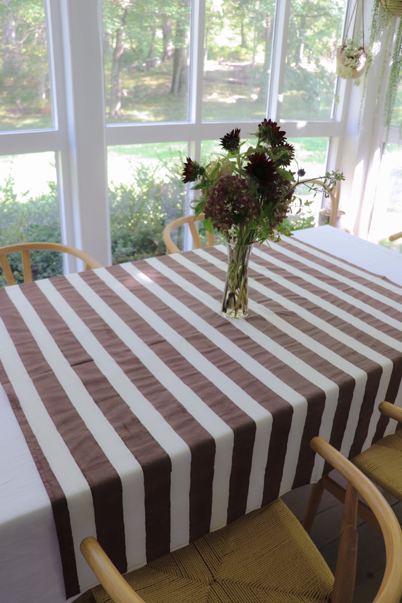 Chocolate Stripe Table Throw