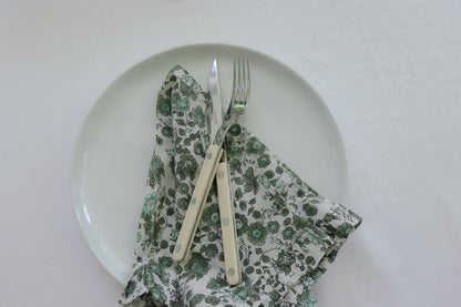 Olive Floral Ruffled Napkins (Set of 4)