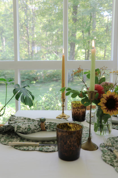 Olive Floral Scalloped Placemats (Set of 4)