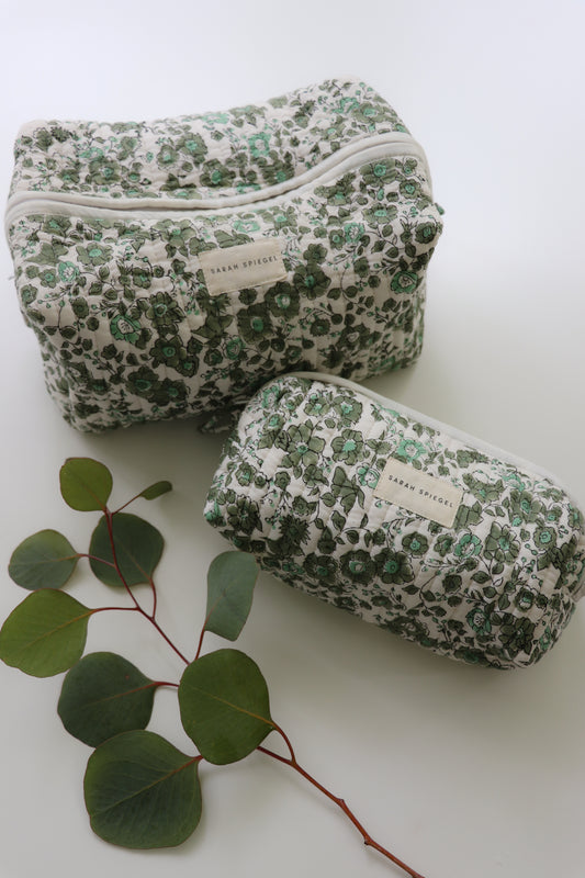 Toiletry Bag Set in Olive Floral