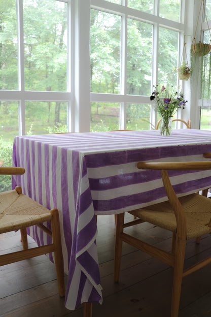 Violet Stripe Tablecloth