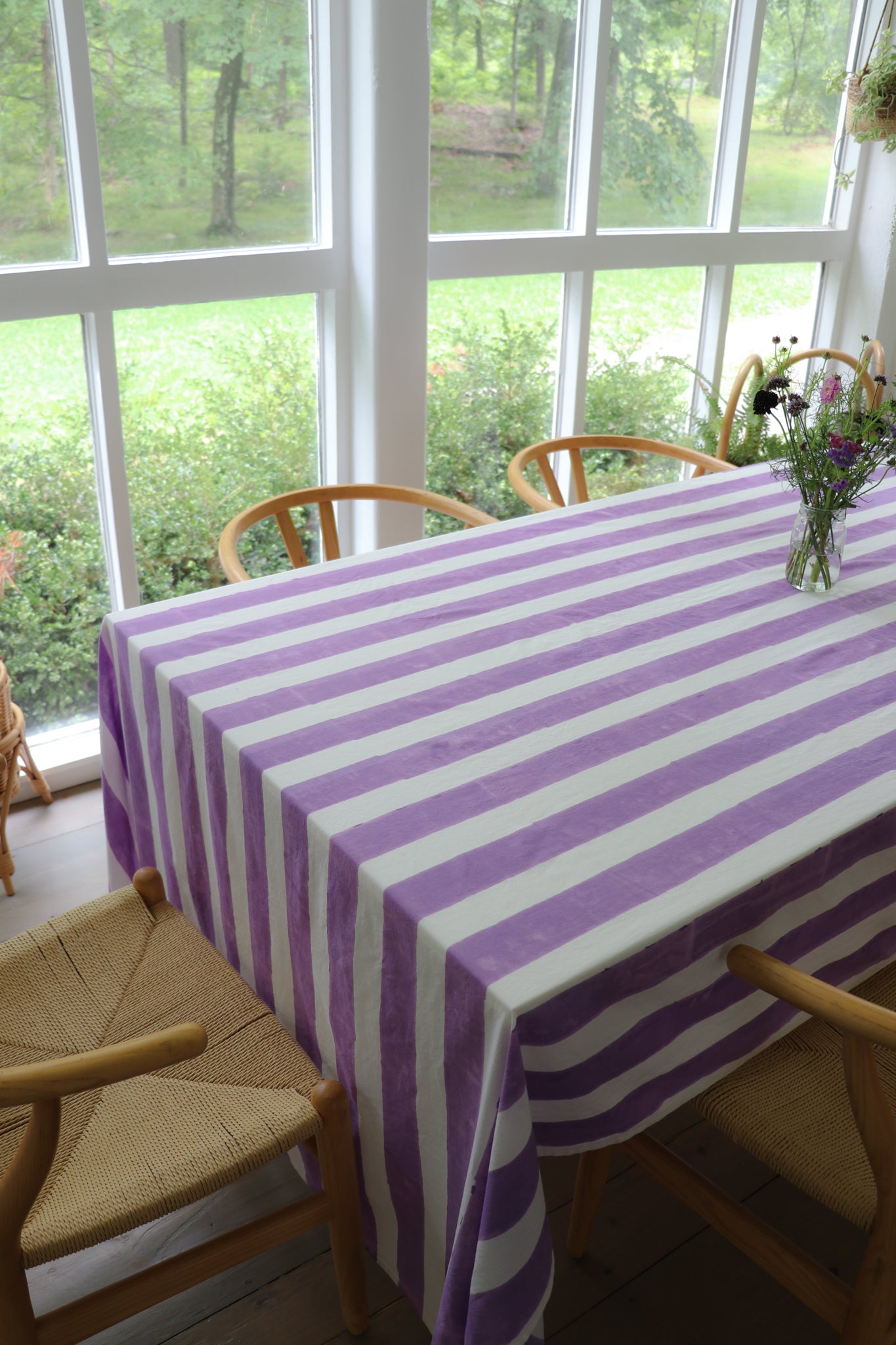 Violet Stripe Tablecloth