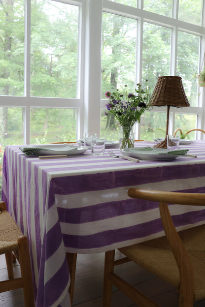 Violet Stripe Tablecloth