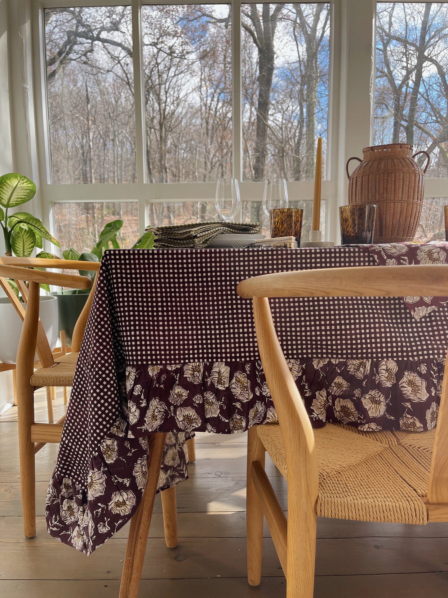 Ruffled Gingham Tablecloth
